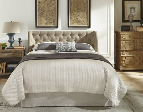 Levi Tufted Footboard Storage Bed in Toast Linen by Modus Furniture at Eve Furniture