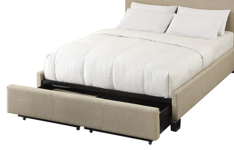 Levi Tufted Footboard Storage Bed in Toast Linen by Modus Furniture at Eve Furniture