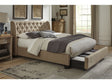 Levi Tufted Footboard Storage Bed in Toast Linen by Modus Furniture at Eve Furniture