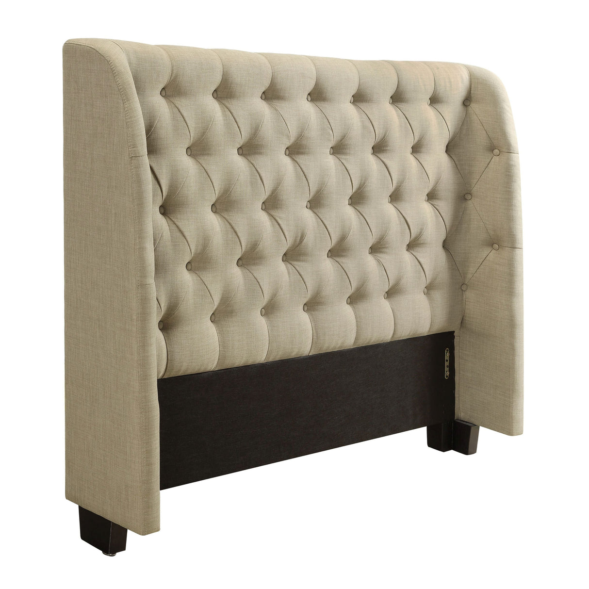 Levi Wingback Upholstered Headboard in Toast Linen by Modus Furniture at Eve Furniture