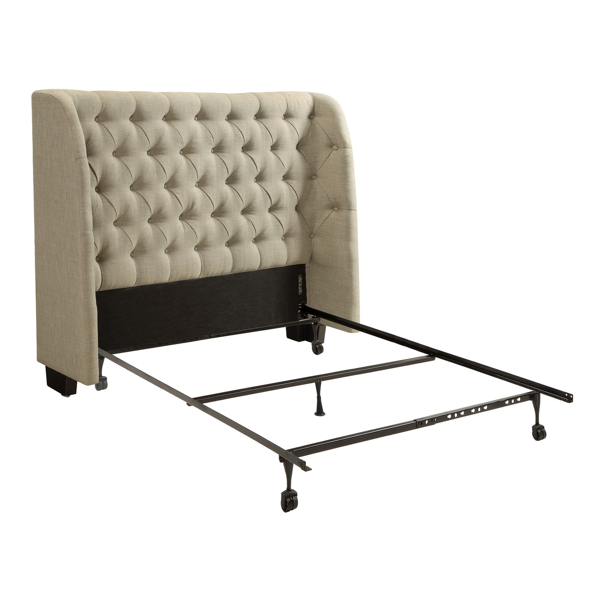 Levi Wingback Upholstered Headboard in Toast Linen by Modus Furniture at Eve Furniture