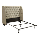Levi Wingback Upholstered Headboard in Toast Linen by Modus Furniture at Eve Furniture