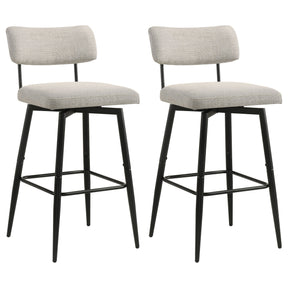 Levine Cream Fabric Upholstered Swivel Bar Chair (Set of 2) by Coaster at Eve Furniture