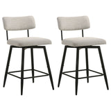 Levine Cream Fabric Upholstered Swivel Counter Chair (Set of 2) by Coaster at Eve Furniture