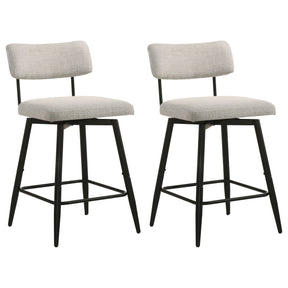 Levine Cream Fabric Upholstered Swivel Counter Chair (Set of 2) by Coaster at Eve Furniture