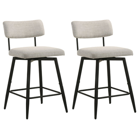 Levine Cream Fabric Upholstered Swivel Counter Chair (Set of 2) by Coaster at Eve Furniture