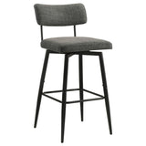 Levine Grey Fabric Upholstered Swivel Bar Chair (Set of 2) by Coaster at Eve Furniture
