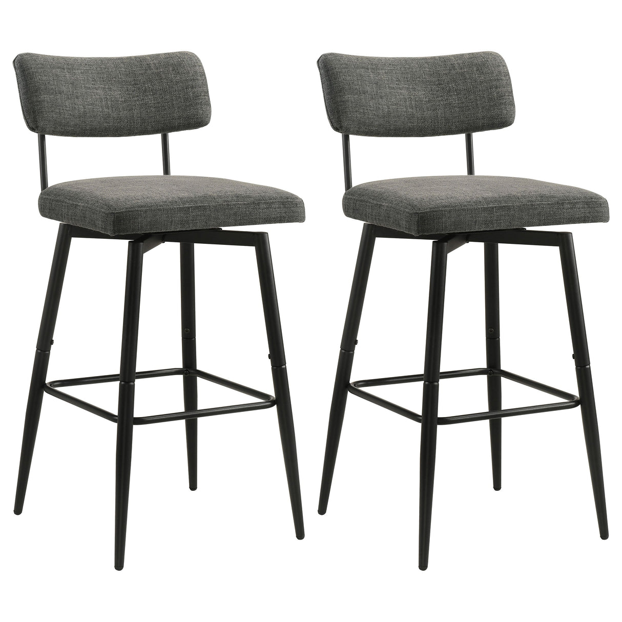 Levine Grey Fabric Upholstered Swivel Bar Chair (Set of 2) by Coaster at Eve Furniture