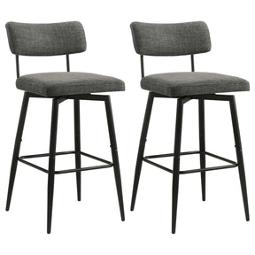 Levine Grey Fabric Upholstered Swivel Bar Chair (Set of 2) by Coaster at Eve Furniture
