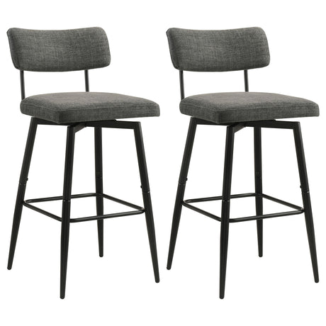 Levine Grey Fabric Upholstered Swivel Bar Chair (Set of 2) by Coaster at Eve Furniture