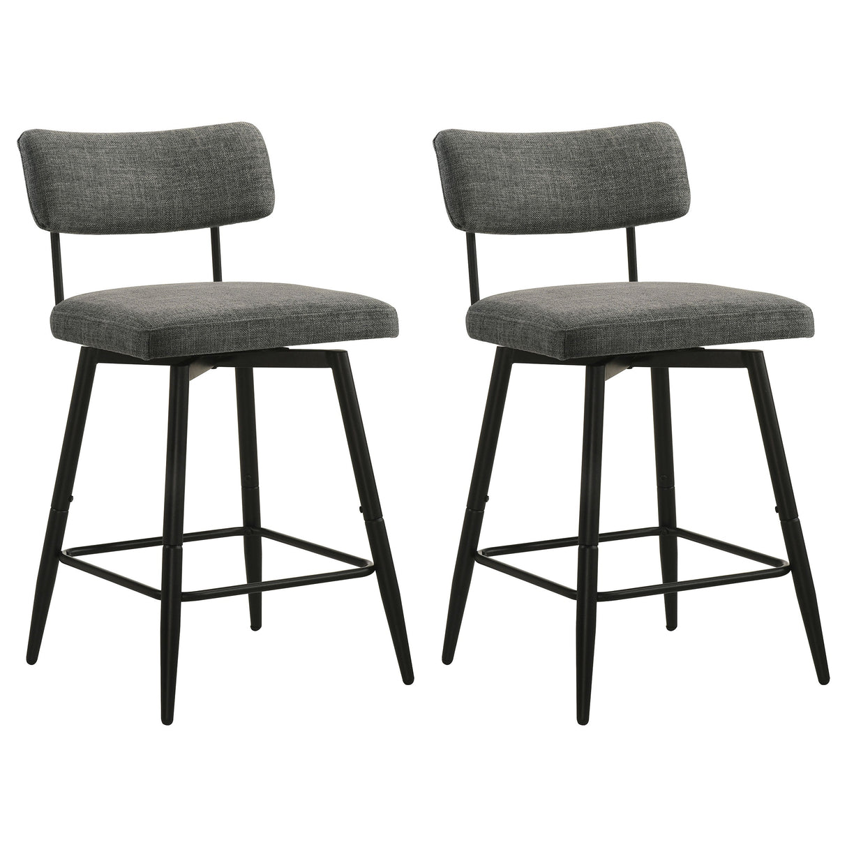 Levine Grey Fabric Upholstered Swivel Counter Chair (Set of 2) by Coaster at Eve Furniture