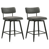 Levine Grey Fabric Upholstered Swivel Counter Chair (Set of 2) by Coaster at Eve Furniture