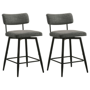 Levine Grey Fabric Upholstered Swivel Counter Chair (Set of 2) by Coaster at Eve Furniture