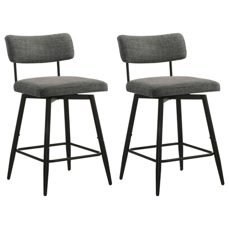 Levine Grey Fabric Upholstered Swivel Counter Chair (Set of 2) by Coaster at Eve Furniture