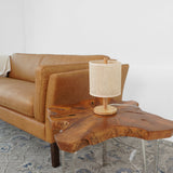 Levio Table Lamp, Natural Oak Wooden Base with Linen Shade by Ashcroft Furniture at Eve Furniture