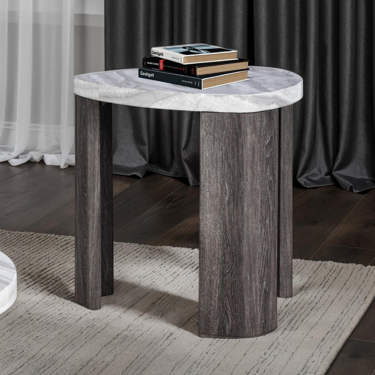 Levis Gray Triangle End Table by Furniture of America at Eve Furniture