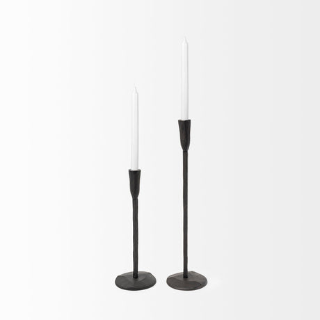 Levit (Small) Black Table Candle Holder by Mercana at Eve Furniture