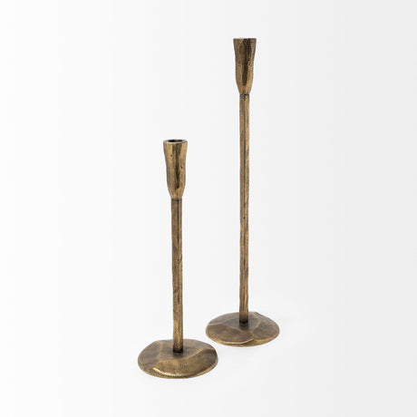 Levit (Small) Gold Table Candle Holder by Mercana at Eve Furniture