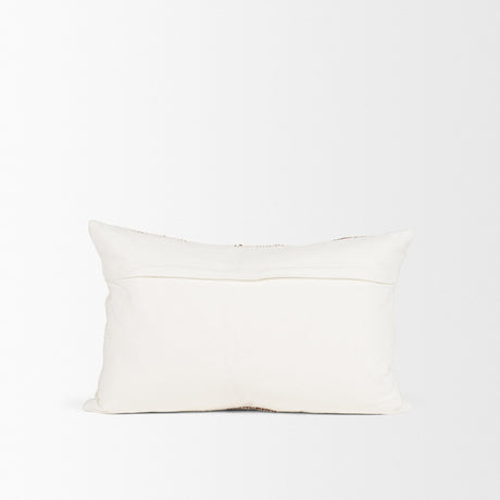 Levon 13x21 Lumbar Plush Cream w/ Orange Dashed Stripes Decorative Pillow Cover by Mercana at Eve Furniture
