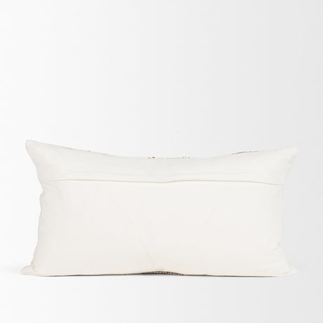 Levon 14x26 Lumbar Plush Cream w/ Orange Dashed Stripes Decorative Pillow Cover by Mercana at Eve Furniture