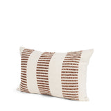 Levon 13x21 Lumbar Plush Cream w/ Orange Dashed Stripes Decorative Pillow Cover by Mercana at Eve Furniture