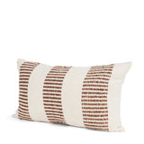Levon 14x26 Lumbar Plush Cream w/ Orange Dashed Stripes Decorative Pillow Cover by Mercana at Eve Furniture