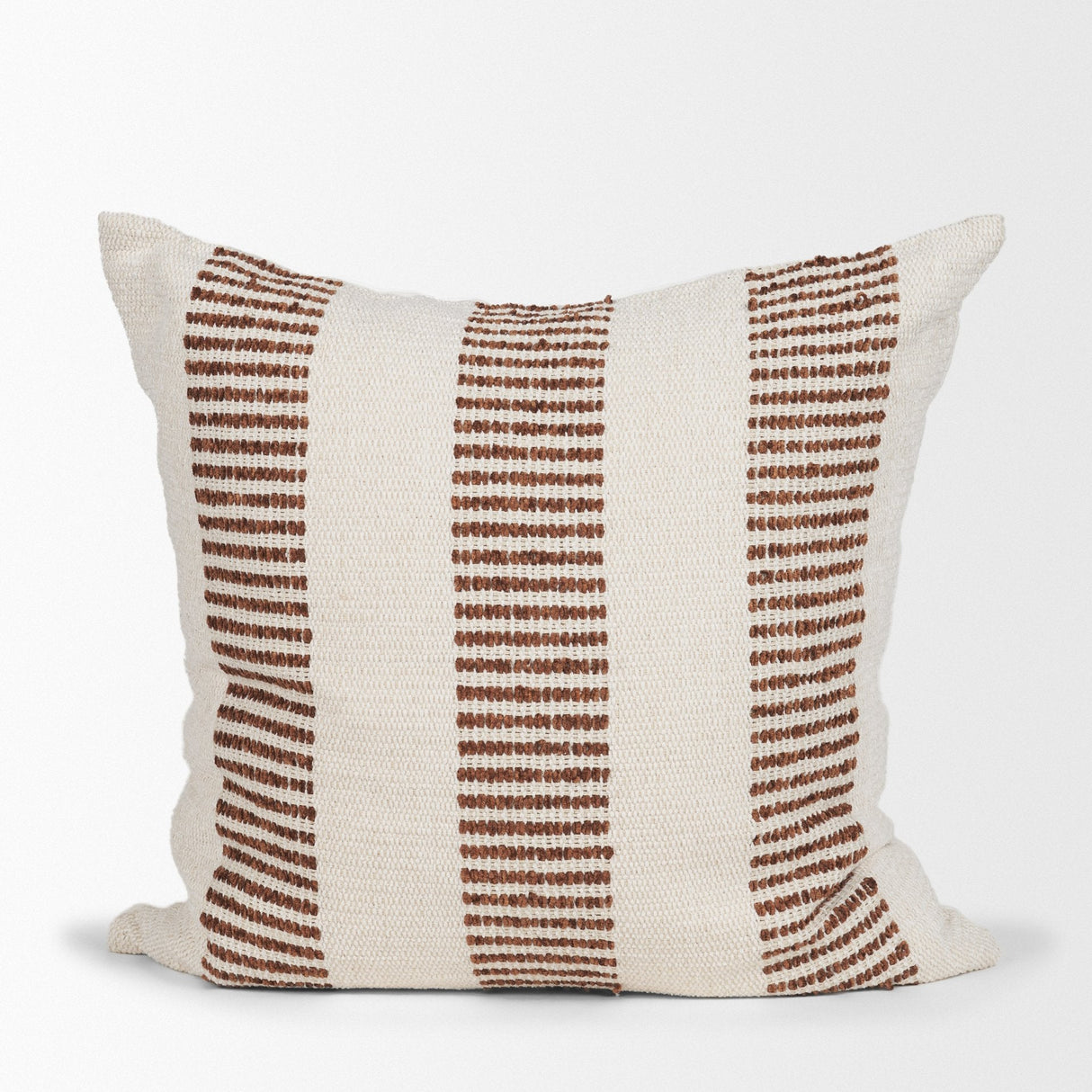 Levon 22x22 Plush Cream w/ Orange Dashed Stripes Decorative Pillow Cover by Mercana at Eve Furniture
