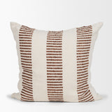 Levon 22x22 Plush Cream w/ Orange Dashed Stripes Decorative Pillow Cover by Mercana at Eve Furniture