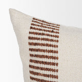 Levon 22x22 Plush Cream w/ Orange Dashed Stripes Decorative Pillow Cover by Mercana at Eve Furniture