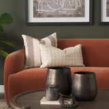 Levon 22x22 Plush Cream w/ Orange Dashed Stripes Decorative Pillow Cover by Mercana at Eve Furniture