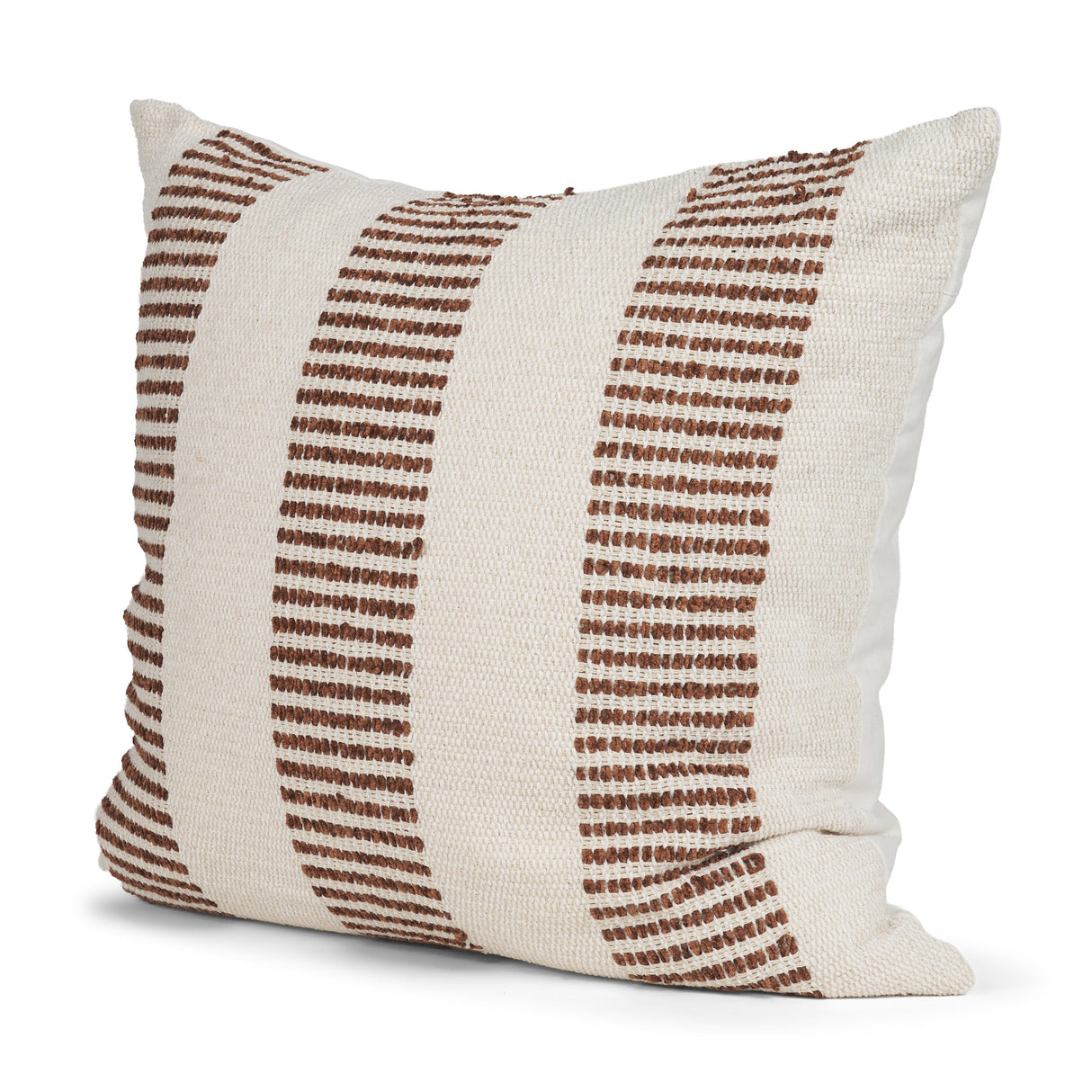 Levon 22x22 Plush Cream w/ Orange Dashed Stripes Decorative Pillow Cover by Mercana at Eve Furniture