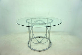 Levy Chrome 48-inch Round Glass Top Dining Table by Coaster at Eve Furniture