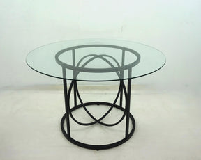 Levy Matte Black 48-inch Round Glass Top Dining Table by Coaster at Eve Furniture