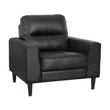 Lewes Black Leather Chair by Homelegance at Eve Furniture