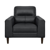 Lewes Black Leather Chair by Homelegance at Eve Furniture
