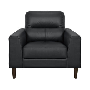 Lewes Black Leather Chair by Homelegance at Eve Furniture