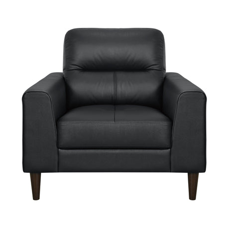 Lewes Black Leather Chair by Homelegance at Eve Furniture