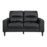 Lewes Black Leather Living Room Set by Homelegance at Eve Furniture