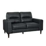 Lewes Black Leather Loveseat by Homelegance at Eve Furniture