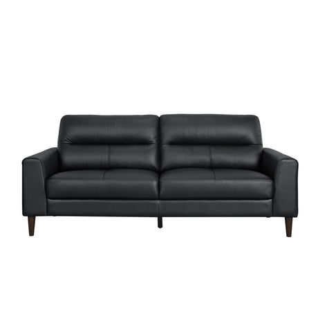 Lewes Black Leather Sofa by Homelegance at Eve Furniture