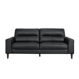 Lewes Black Leather Sofa by Homelegance at Eve Furniture