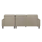 Lewes Latte Leather 2-Piece Sectional with Right Chaise by Homelegance at Eve Furniture