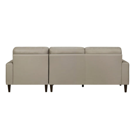 Lewes Latte Leather 2-Piece Sectional with Right Chaise by Homelegance at Eve Furniture
