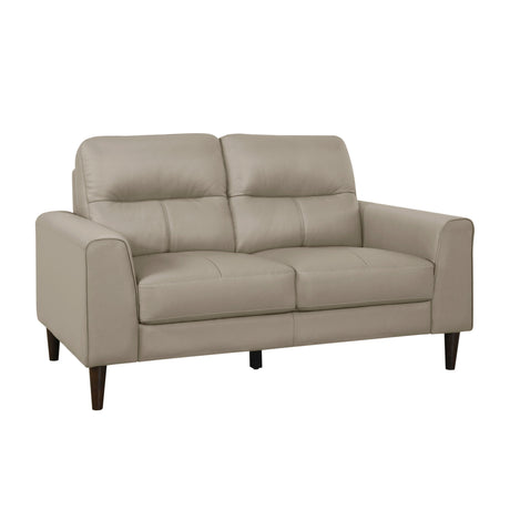 Lewes Latte Leather Loveseat by Homelegance at Eve Furniture