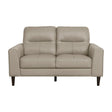 Lewes Latte Leather Loveseat by Homelegance at Eve Furniture