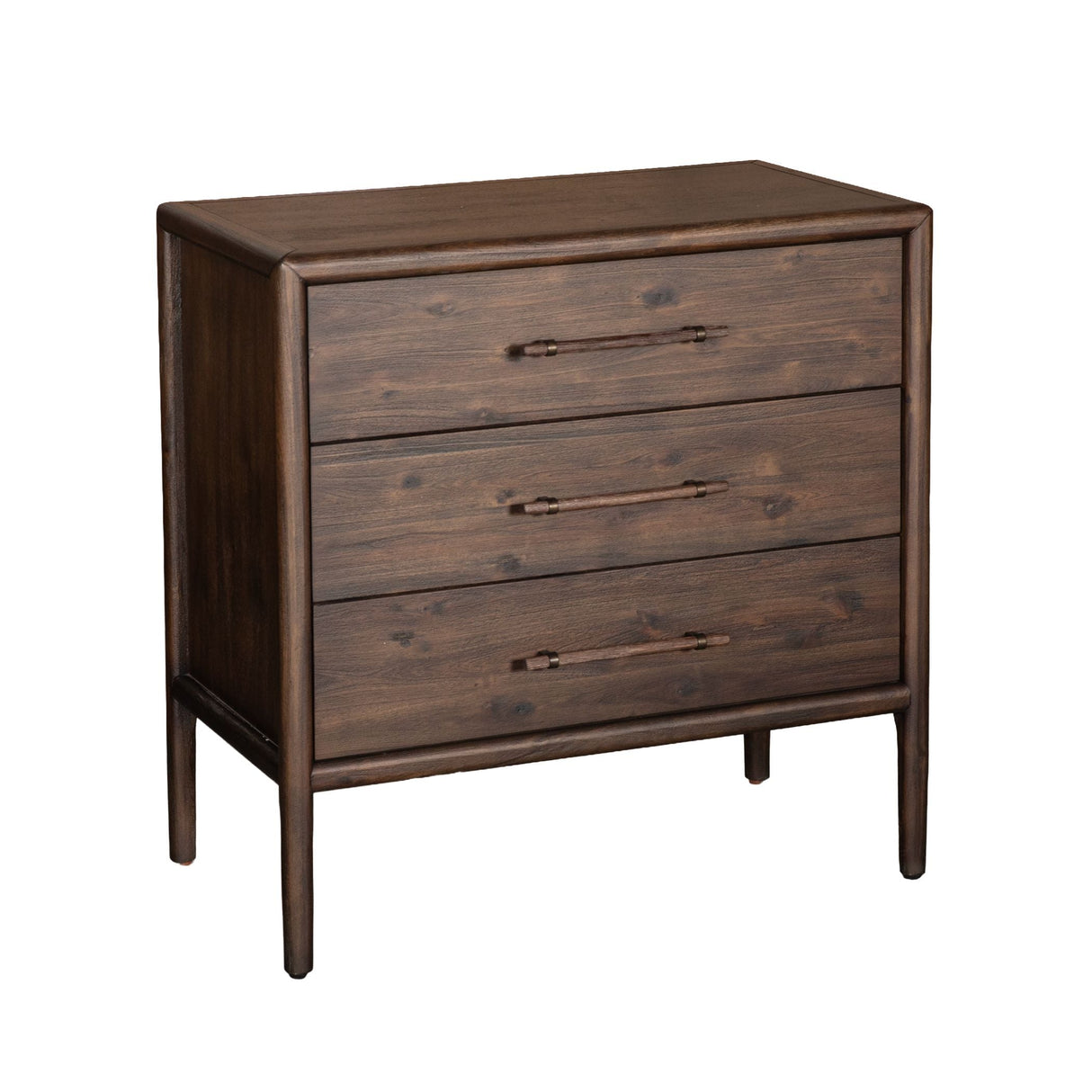 Lewis 31" Bachelor's Night Chest with Three Drawers in Dark Acacia by Home Trends & Design at Eve Furniture