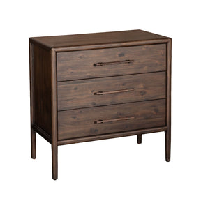 Lewis 31" Bachelor's Night Chest with Three Drawers in Dark Acacia by Home Trends & Design at Eve Furniture