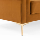 Lewis Cognac Velvet Sofa - 91" by Ashcroft Furniture at Eve Furniture