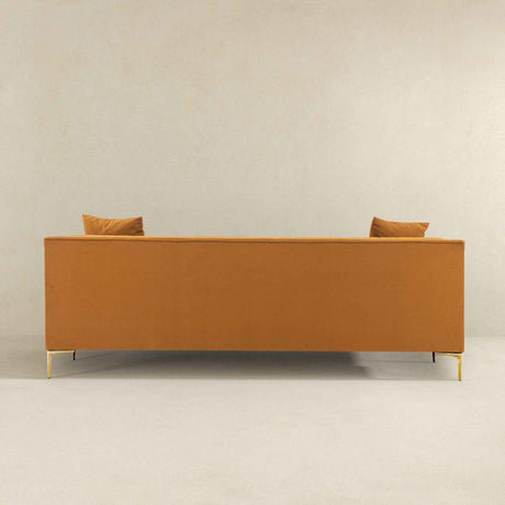 Lewis Cognac Velvet Sofa - 91" by Ashcroft Imports at Eve Furniture