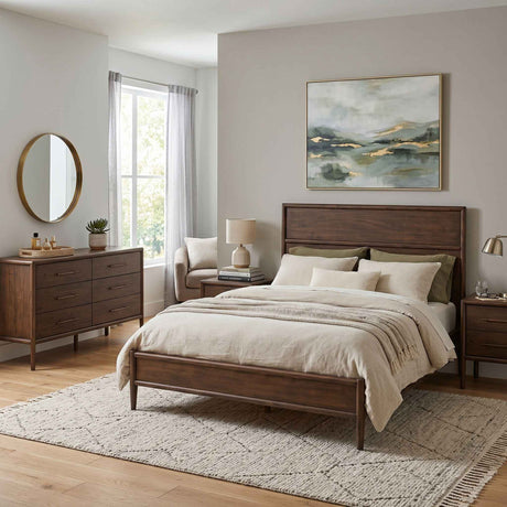 Lewis King Bed in Dark Acacia by Home Trends & Design at Eve Furniture